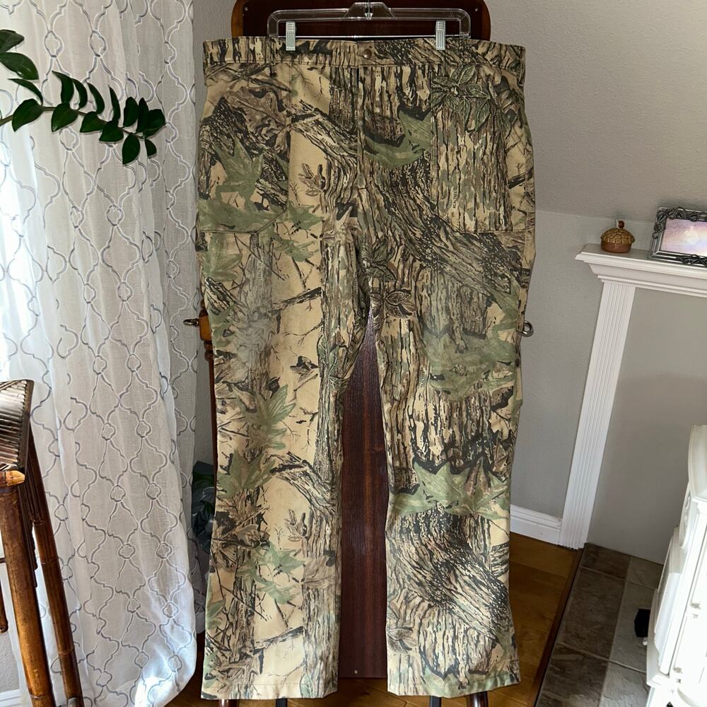 Vintage 90s LL Bean Camo Cargo Hunting Pants Men's 44x33 USA Made real tree